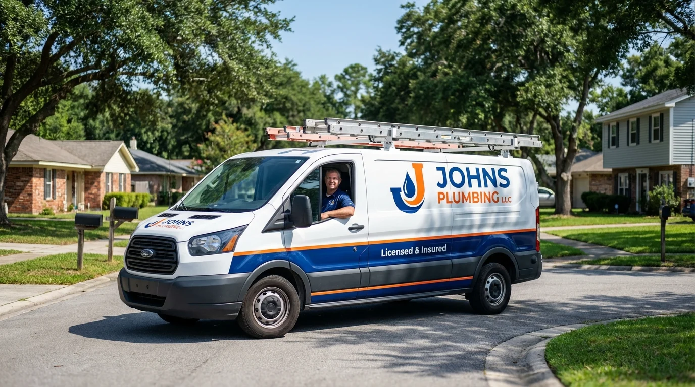 Johns Plumbing LLC service van in Harrisburg, PA